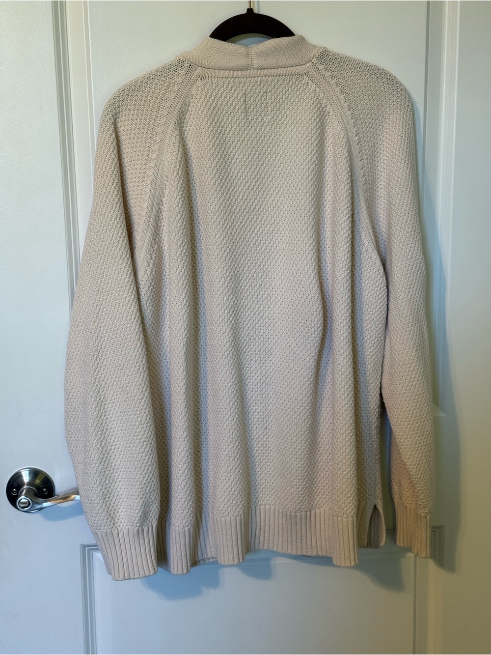 GAP Women’s XXL 100% Cotton Textured Knit Cardigan Cream Oversized - Picture 4 of 6